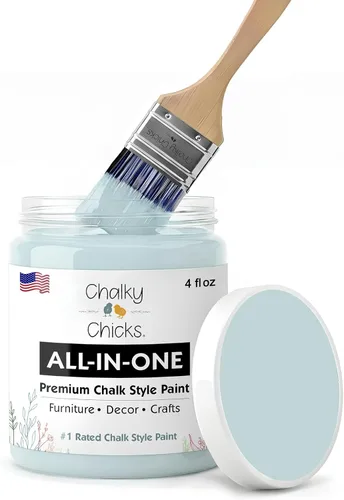 Miniatura 153 de Chalky Chicks - Pintura mate a la tiza, no requiere lijado, 4 onzas líquidas, color gris oscuro (Gun Metal Gray), para muebles, pintura sin Gris