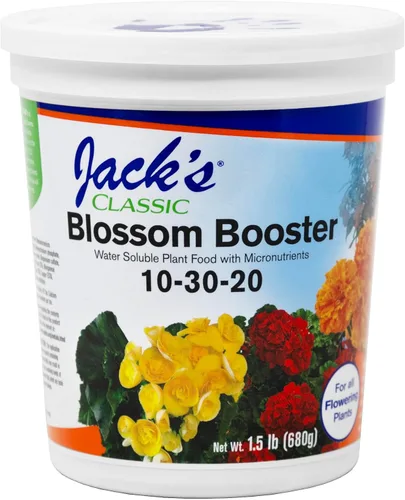 Miniatura 8 de Jack's Classic 10-30-20 Blossom Booster Fertilizante soluble en agua con micronutrientes para aumentar el color y la cantidad de flores en plantas