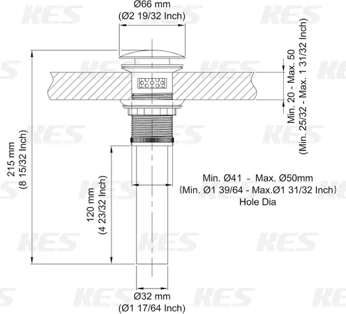 Miniatura 5 de KES S2018A-BN - Drenaje para lavabo de baño con desbordamiento, desagüe desplegable para tocador de baño, colador desmontable, níquel cepillado