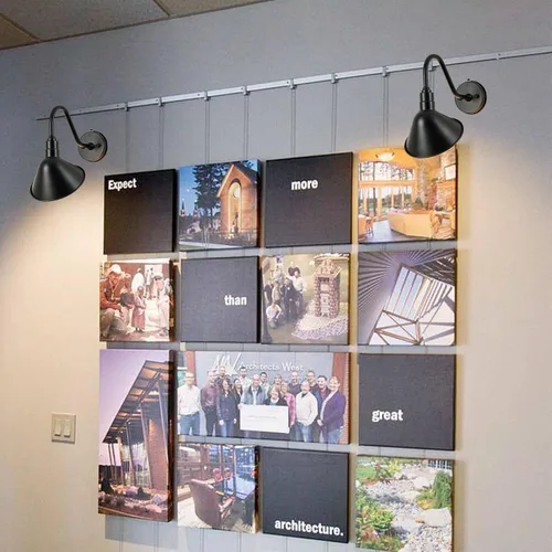 Miniatura 9 de Gooseneck-Barn Sign-Light Outdoor Store Fixture - Pantalla angular de cúpula de 8 pulgadas, luces pequeñas de pared con cucharadas del atardecer al