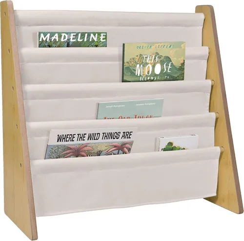 Miniatura 14 de Wildkin estantería de lona para niños y niñas, diseño de madera con cuatro estantes de tela, mantén las habitaciones, salas de juegos y aulas
