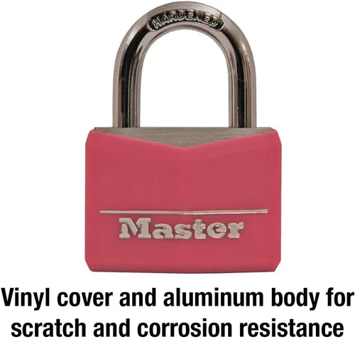 Miniatura 7 de Master Lock Cerradura de aluminio cubierta, cerradura de casillero con llave, cerradura de llave para exteriores, 1 paquete, 141DLF y candado