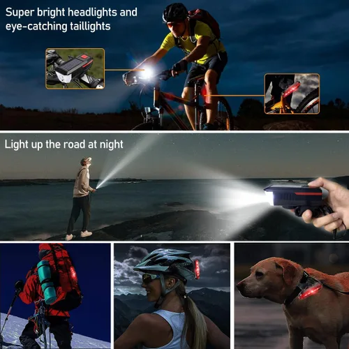 Miniatura 6 de LEDHOLYT Rechargeable Solar Bike Lights, Night Ultra Bright Bicycle Lights Rojo