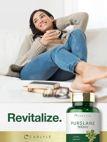 Miniatura 6 de Carlyle Cápsulas de verdolaga 500mg 120 unidades Extracto de Portulaca Oleracea Suplemento sin OGM, sin gluten