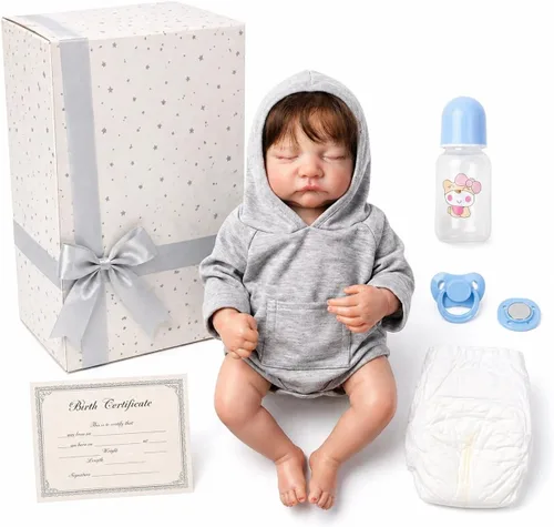 Muñecas de bebé Reborn de 19 pulgadas y 19.3 in, muñeca realista de silicona Reborn – Lavable de cuerpo completo de aspecto realista muñecas de