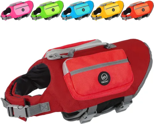 EMUST Chaleco flotante para perros, chaleco salvavidas para perros pequeños con asa de rescate, chaleco salvavidas para perros pequeños, salvavidas