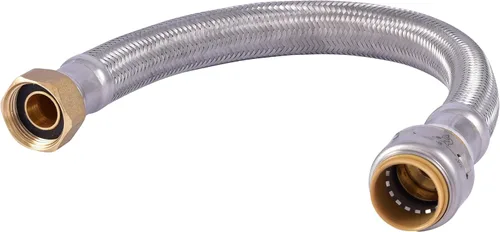 Miniatura 10 de SharkBite - Conector flexible para calentador de agua de 3/4 pulgadas x 3/4 pulgadas FIP x 12 pulgadas de acero inoxidable trenzado, conexión