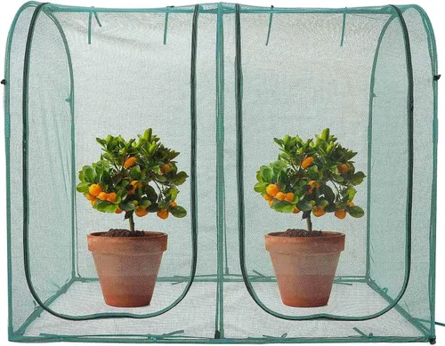 Miniatura 2 de Poray Túnel Grande 73''x37''x61'' Cubierta de Malla para Plantas, Jaula de Cultivo de 5 Pies de Alto Malla para Tomates, Cubierta Protectora contra