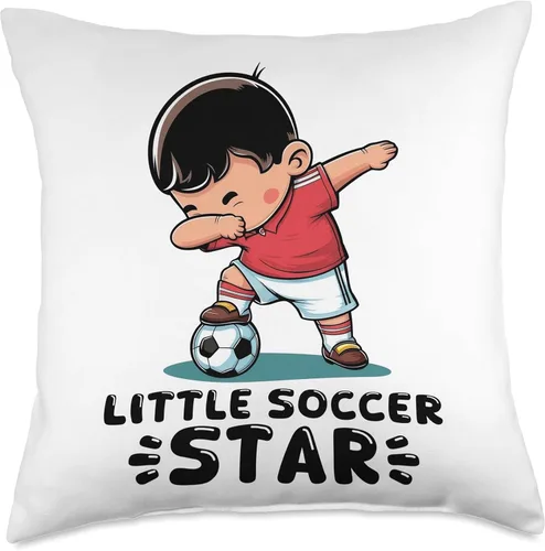 Miniatura 4 de Dabbing Soccer Boy Little Soccer Funny Star Kids Football Throw Pillow