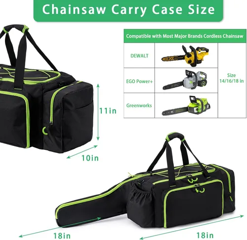 Miniatura 5 de Estuche para motosierra, bolsa duradera para motosierra con bandeja extraíble a prueba de derrames y fácil de limpiar, funda de transporte