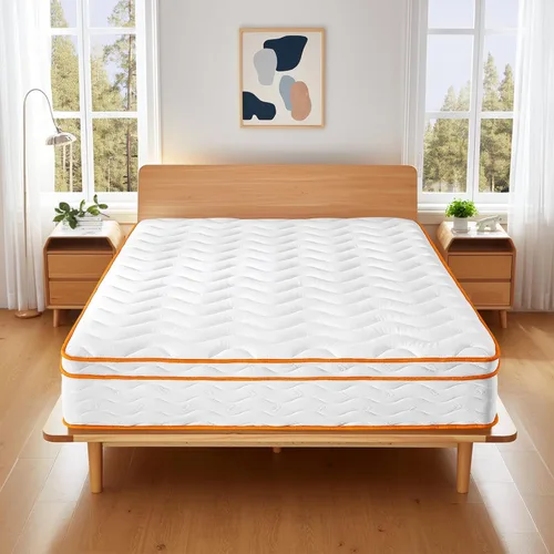 Miniatura 9 de Colchón híbrido de espuma viscoelástica de 10 pulgadas en caja con resortes embolsados, colchón de cama individual de firmeza media para aliviar