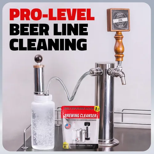 Miniatura 5 de [1 libra] Limpiador de preparación de cerveza sin enjuague de un solo paso, fabricado en Estados Unidos, potente lavado de cervecería en polvo