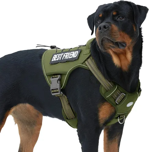 Miniatura 68 de Auroth - Arnés táctico para perros pequeños y medianos, sin tirones, arnés ajustable para mascotas, reflectante, K9, entrenamiento, trabajo, de Gris