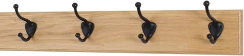Miniatura 24 de PegandRail Perchero de roble con ganchos estilo sombrero y abrigo de bronce aceitado (castaño, 15 x 3.5 pulgadas con 3 ganchos)