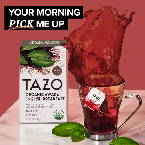 Miniatura 3 de Bolsas de té Tazo Organic Awake English Breakfast, té negro atrevido y tradicional al estilo desayuno, 144 bolsas de té en total