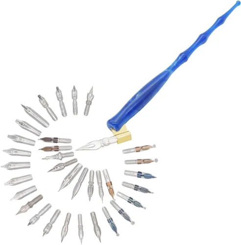 Miniatura 12 de Gullor 33 puntas de caligrafía para bolígrafos de inmersión, plumas de caligrafía, puntas de bolígrafo de inmersión