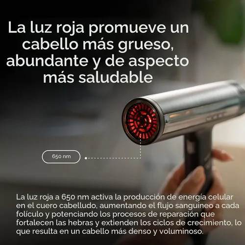Miniatura 4 de SRILabs DryQ - Secador de pelo 'Smart', súper ligero, plegable, motor potente, silencioso, tecnología infrarroja e iónica, 3 accesorios magnéticos
