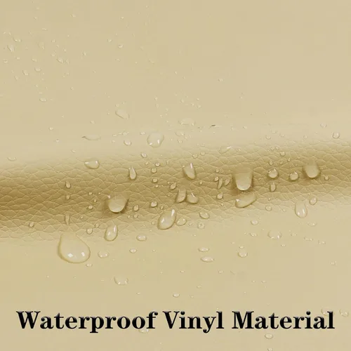 Miniatura 4 de Tela de cuero sintético de vinilo material impermeable marino 36 pulgadas de largo x 55 pulgadas de ancho 0.024 in de grosor, hojas de cuero de Beige