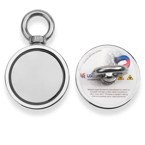 Miniatura 7 de LORESO - Kit de pesca con imán con estuche, kit completo de pesca con imán de doble cara 880 libras, una cara 550 libras, cuerda + mosquetón