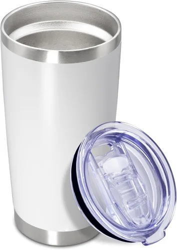Miniatura 49 de Vaso de viaje de café de 20 onzas a granel con tapa, acero inoxidable de doble pared aislada al vacío, tazas con recubrimiento en polvo, para Rosa