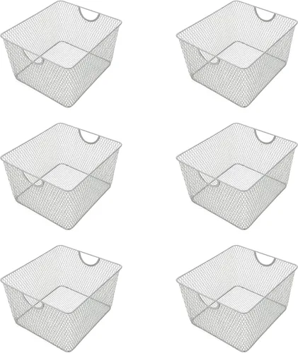 Miniatura 23 de YBM Home Organizador de despensa de cocina, cesta de alambre para estantes, armarios, despensa, encimera, cesta de almacenamiento abierta de malla