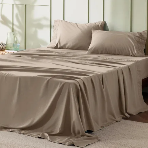 Miniatura 15 de Bedsure Sábanas de tamaño King – Sábanas suaves para cama de tamaño King, 4 piezas de hotel de lujo verde menta, juego de sábanas refrescantes de 11