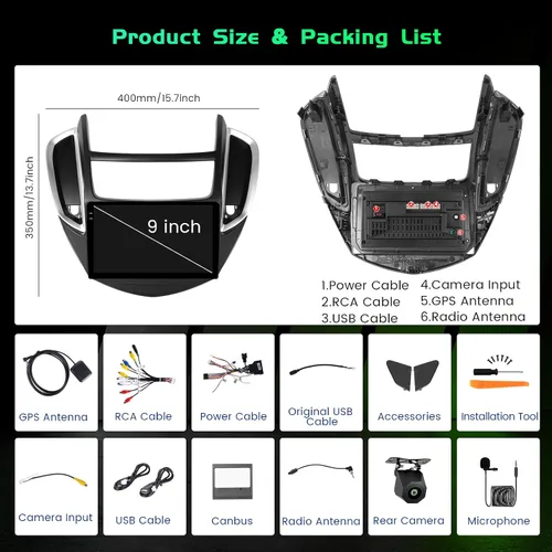 Miniatura 8 de Radio de coche Android 15 de 4+64 GB para 2014 2015 2016 Chevrolet Chevy Trax inalámbrico Carplay Android Auto, pantalla táctil en celda estéreo