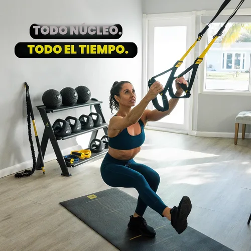 Miniatura 8 de TRX Formación. Entrenador de suspensión basic kit + ancla para puerta, complete full body entrenamientos para el hogar y en la carretera.