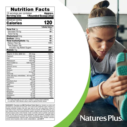 Miniatura 5 de NaturesPlus SPIRU-TEIN - Batido de galletas y crema, 1.15 libras, proteína de espirulina en polvo, reemplazo de comidas a base de plantas, vitaminas