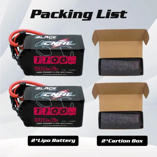 Miniatura 6 de CNHL 6S Lipo Batería 1100mAh 100C 22.2V Lipo Batería con XT60 Plug para FPV RC Racing Drone Quadcopter Avión Helicóptero (2 PCS)