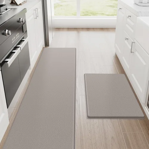 Miniatura 31 de StepRite Tapetes de cocina, 2 tapetes acolchados, antifatiga, para piso, de escritorio, antideslizante, impermeables, oficina, alfombras de 17.3 x