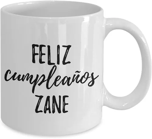 Miniatura 2 de Feliz Cumpleanos Zane Mug Spanish Happy Birthday Personalized Name Gift Coffee Tea Cup 11 oz