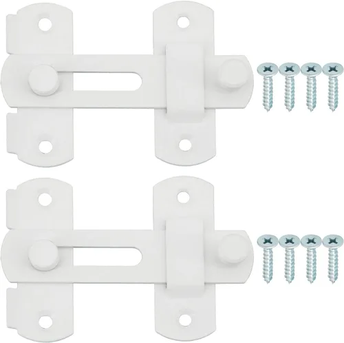 Miniatura 9 de Alise Cerradura de pestillo abatible de 4 pulgadas, Cerradura de seguridad para puerta para cerca de granja de madera, puertas francesas correderas