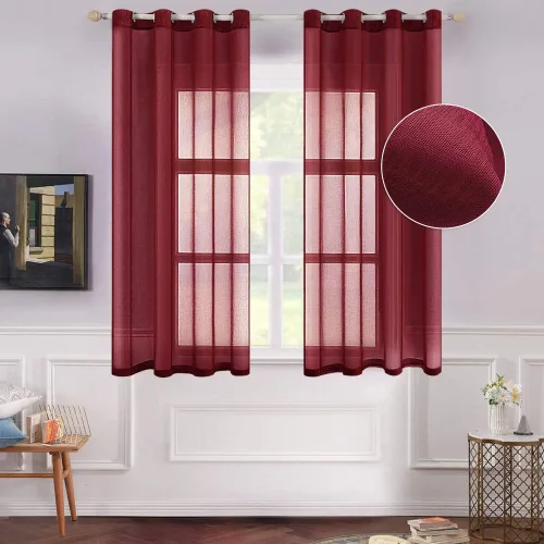 Miniatura 22 de MIULEE - Cortinas transparentes para ventana (2 paneles). Cortinas elegantes., Poliéster & Mezcla de poliéster, Blanco