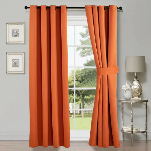 Miniatura 10 de HESTIN Juego de cortinas opacas de 4 piezas (incluye 2 paneles y 2 alzapaños), cortinas opacas con aislamiento térmico sólido con ojales