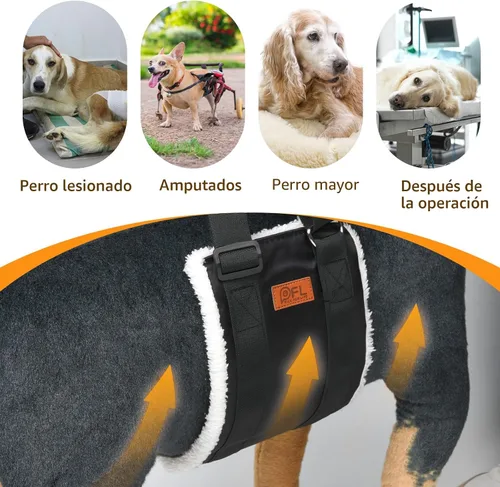 Miniatura 9 de Arnés Ajustable de Elevación para Perros, Cabestrillo para Perros Grandes con Soporte de Elevación y Arnés de Rehabilitación para Patas Traseras