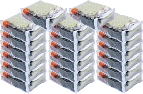 Miniatura 7 de Paquete de 2 bolsas de almacenamiento de vinilo resistente con cremallera (transparente) para suéteres, mantas, edredones, juegos de ropa de cama