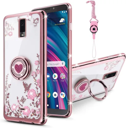 Miniatura 14 de Funda para Xiaomi Mi 11 Lite 4G/5G, cubierta protectora de TPU suave con cristal de purpurina con soporte de anillo 360, púrpura brillante Purpura
