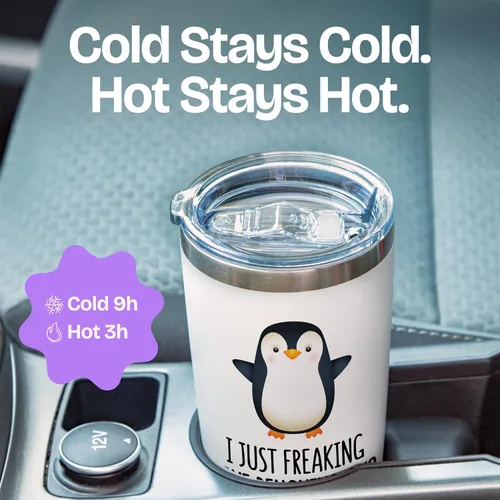 Miniatura 7 de KLUBI Regalos de pingüinos para mujeres, vaso de pingüino de 20 onzas, regalos de Navidad con pingüinos, ideas de regalo, figuras de pingüinos