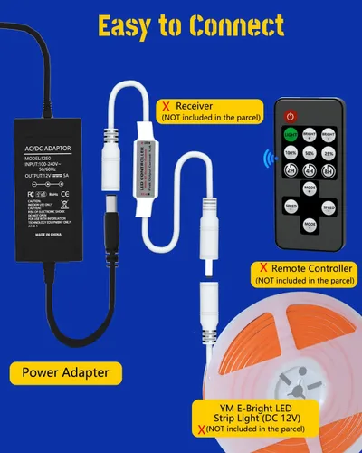 Miniatura 5 de DUOFU365 Adaptador Convertidor de Fuente de Alimentación 12V 5A 5A Transformador 100V-240V CA a 12V CC para Tira de Luz LED, Monitor LCD, DVR, NVR
