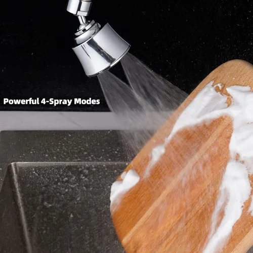 Miniatura 8 de iFealClear Cabezal de Grifo de Fregadero de Cocina, Cabezal Rociador Giratorio de 360 Grados con 4 Modos de Pulverización, Adaptador Aireador