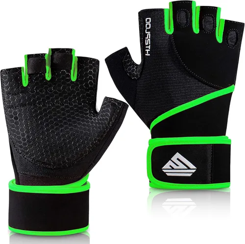 Guantes de Entrenamiento Guantes de Gimnasio Guantes de Levantamiento de Pesas para Hombres y Mujeres con Almohadilla Completa en la Palma, Soporte