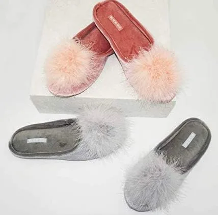 Miniatura 2 de Bctex Coll Pantuflas de terciopelo acogedoras, para mujer, con espuma viscoelástica, mullida, suela antideslizante, para el hogar y el dormitorio