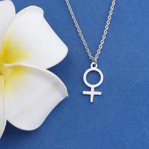 Miniatura 3 de KEYCHIN Collar astrológico femenino de género con dije de símbolo de Venus, colgante de símbolo femenino, joyería para mujeres y niñas, Acero