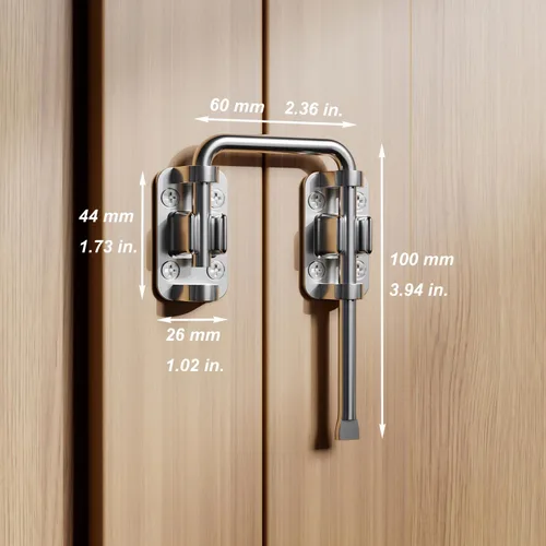 Miniatura 4 de ETEKJOY Cerradura de Bucle para Puerta Corrediza de Patio de 2-3/8 Pulgadas Gancho de Pestillo en Forma de U para Ventana Granero Jardín Puerta