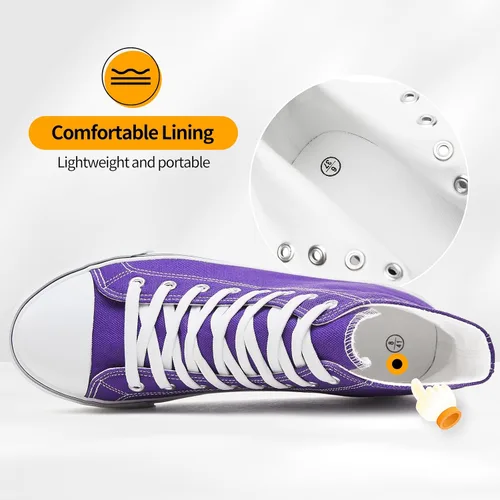 Miniatura 26 de ZGR Tenis de lona para hombre, con cordones, clásicos, casuales, para caminar