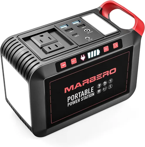 Miniatura 12 de MARBERO Generador solar de 88.8 Wh con panel solar de 21 W incluido estación de energía portátil 80 W 110 V 120 W máximo para acampar al aire libre