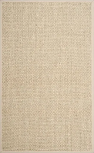 Miniatura 4 de SAFAVIEH Alfombra de área de 5x8 - Colección de fibra natural - Natural y beige, hierba marina, patrón de tejido de canasta con borde (NF114A)
