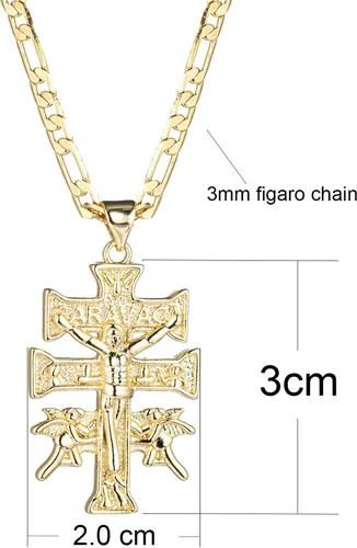 Miniatura 2 de kelistom Colgante de cruz de crucifijo católico chapado en oro de 14 quilates con collar de ángel querubín para mujeres y hombres, collar de cadena