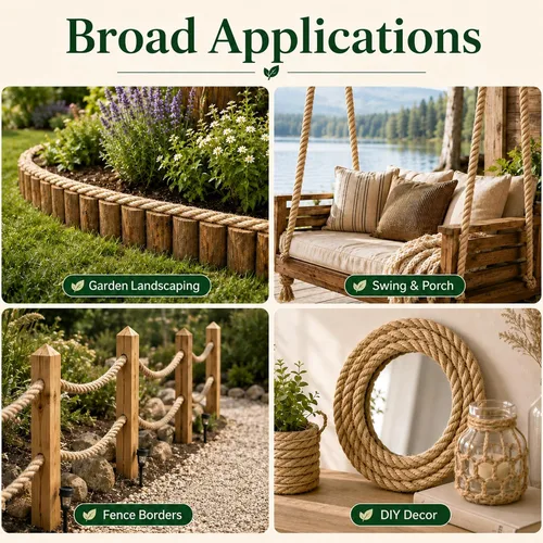 Miniatura 7 de Cuerda de yute trenzado Manila (1 pulgada x 10 pies) cuerda de cáñamo gruesa natural para manualidades, náutico, barandillas, hamaca, decoración